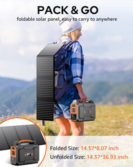 Solar Powered Generator 200W Peak/100W Rated, Portable Solar Generator Power Sta