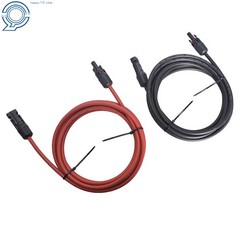 1 Pair Black + Red Solar Panel Extension Cable Wire Connector 10AWG 10 Feet