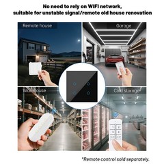 Wireless Touch Light Switch Compatible with RF433 Remotes Sold Separately
