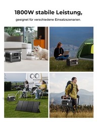 OUKITEL 1024Wh Power Station, 1800W Solar Generator, LiFePO4 Battery Back Energy