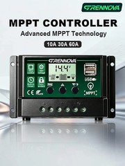 GRENNOVA 10A/30A/60A MPPT Solar Charge Controller—12V/24V auto,supports DC input