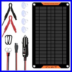12 Volt 10 Watt Solar Car Battery Charger & Maintainer, Solar Panel Trickle C…