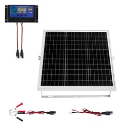 25W 12V Solar Panel Battery Charger with MPPT Controller, IP67 Waterproof for