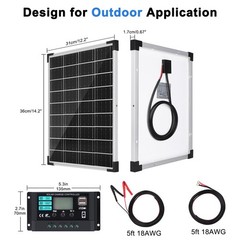 20W 12V Solar Panel Kit Battery Maintainer with Solar Charge Controller for RV