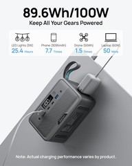 Multi-Device Charging Power Bank with 89.6Wh LiFePO4 – Perfect for Outdoor Use