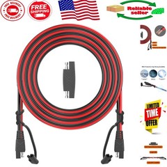 Water-Resistant 12FT SAE Extension Cord | 16AWG Heavy Duty with Polarity Adapter