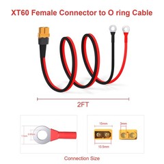 XT60 to O Ring Terminal Cable,10AWG XT60 Female to O Ring Connector Cable wit…