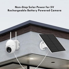 Solar Panel for Security Camera, 5W USB Solar Panel Compatible with Rechargea…