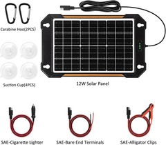Weatherproof 12V Solar Trickle Charger with Smart MPPT Controller – 1 Count