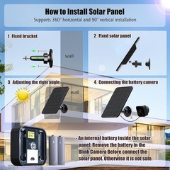 3 Pack Solar Panel Charger Blink Outdoor Camera 4W Waterproof Efficient Mounting