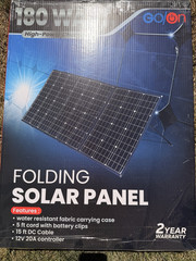 Go/On 180W Folding Portable Solar Panel, 12V 20A Controller, Water Resistant Ca…