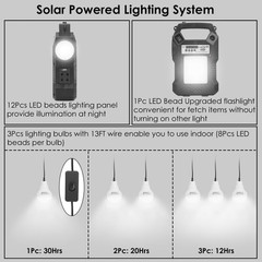 Solar Generator Portable Power Station 8000mAh with Solar Panel & LED Lights