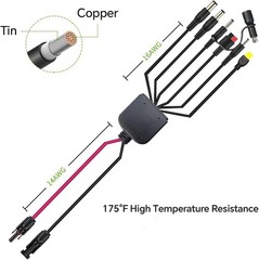 Cable convertidor de energía solar a DC de 8 mm,Cable adaptador de conector sola