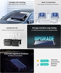 Upgraded 7.5W Solar Battery Maintainer with Smart Protection for 12V Systems