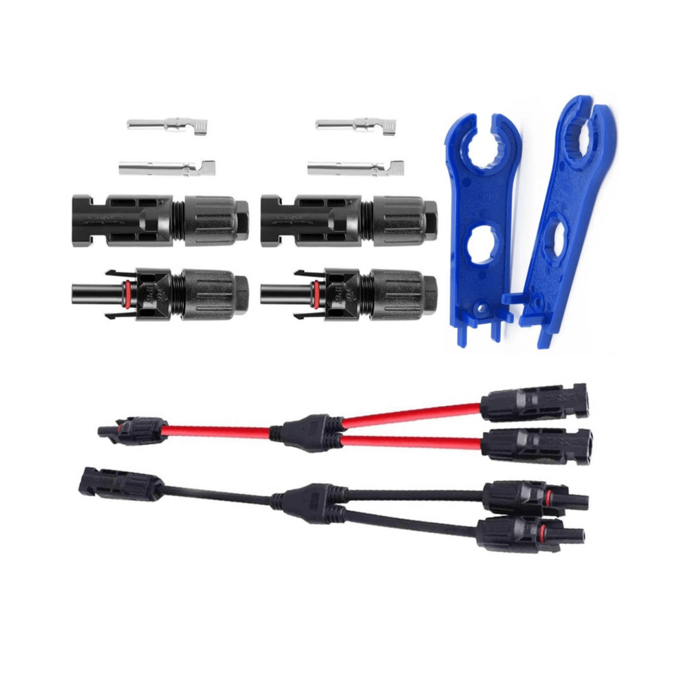 30A MC4 Y Branch Solar Panel Connector Cable 1 to 2 Parallel Adapter Waterproof