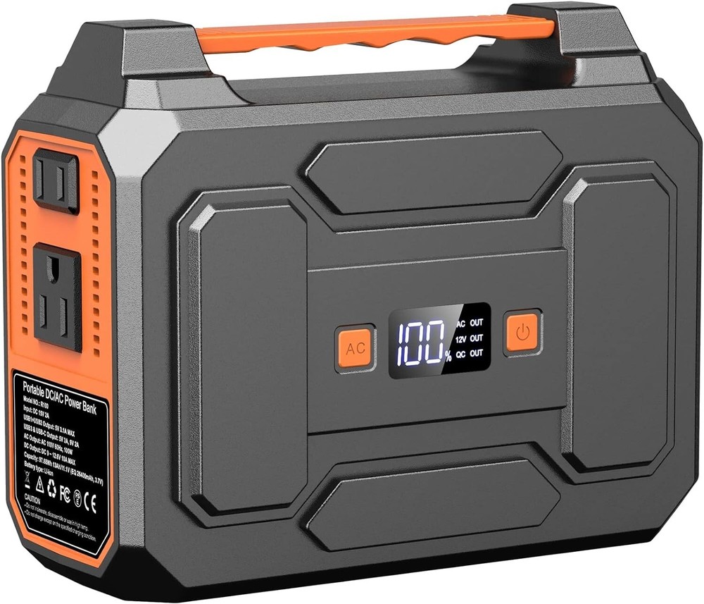 100W 110V Portable Power Bank, 39600mAh External Battery Pack with LED
