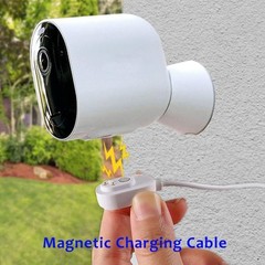 Simplified Setup with Waterproof Magnetic Power Cable for Arlo Systems White