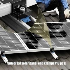 10Pcs Solar Panel Mounting Bracket Clamp Solar System Accessories End Clamp