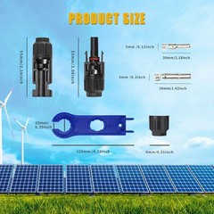 30A Solar Y Branch Parallel Cable Kit MC4 Connectors w/Spanners for RV Boat