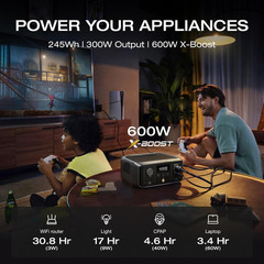 EF Portable Power Station RIVER 3, 245Wh Lifepo4 Battery Power Station, 1Hr Fas