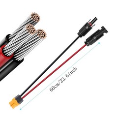 Charging Cable Connection Cable Female Solar Panel PVC Safe Tinned Copper 0.6m