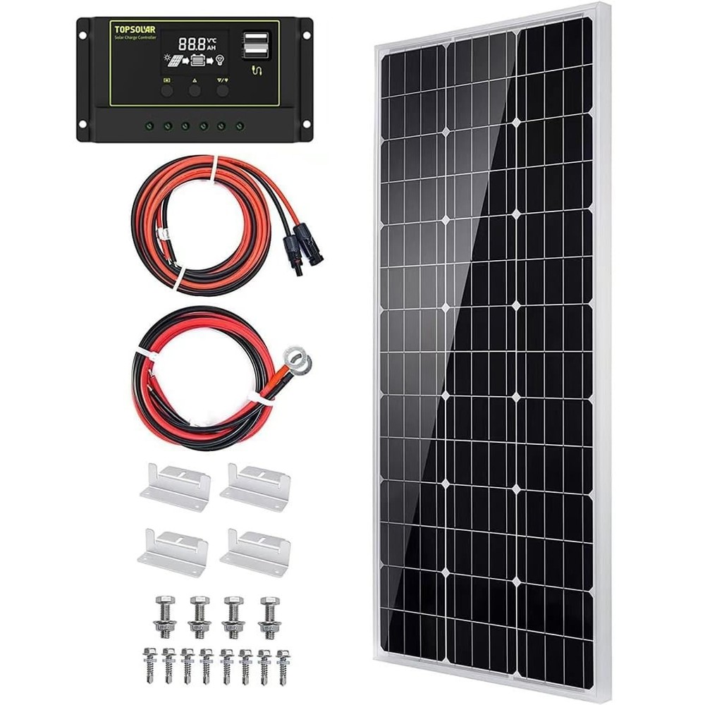 Topsolar Solar Panel Kit 100 Watt 12 Volt Monocrystalline Off Grid System for…