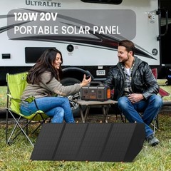 FlexSolar 120W Portable Solar Panel IP67 Waterproof USB C DC Output