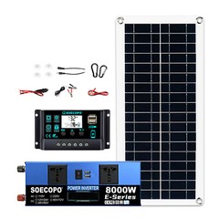 8000W Complete Solar Panel Kit Solar Power Generator 100A Home 110V/220V System