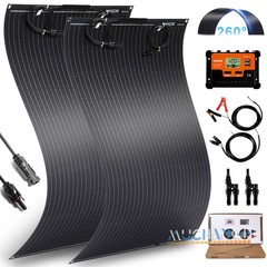 100W 200W 400W Flexible Solar Panel Kit for Sunshed RV Battery Charge Boating