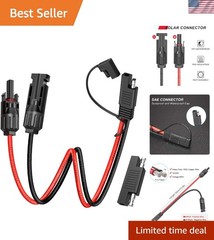 Weatherproof 10AWG SAE Solar Panel Connector Cable with Polarity Reverse Adapter