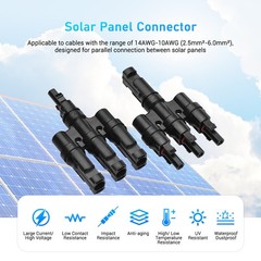 Branch Solar T Connector 3-Way IP67 Waterproof For 14-10AWG Panels V1
