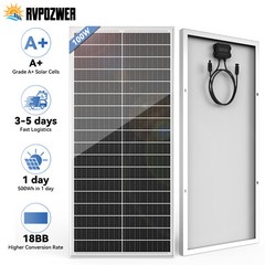 100W 200W 400W 12V/24V Mono Solar Panel Cell RV PV Home Off Grid 1200W inverter