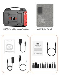 Solar Powered Generator 200W Peak/100W Rated, Portable Solar Generator Power