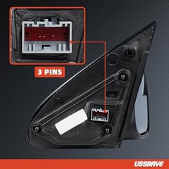 Side Mirror Assembly Compatible with 2022 R – 3 Pins & Textured Black &Primed