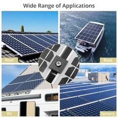 Solar Panel Mid Clamps 30mm/35mm Aluminum Black 10-Piece for Unistrut