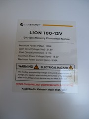 Lion Energy 100W 12V Solar Panel Part #50170061 new open box camping