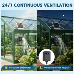Solar Powered Exhaust Fan 25W Solar Panel+8″ High Speed Solar Powered Fans