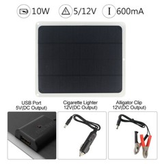 10W Solar Panel Kit Trickle Charger Battery Controller Maintainer Boat RV Car US