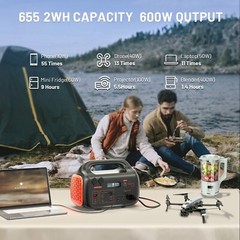 Portable Power Station 600W | 655Wh for Camping & Backup