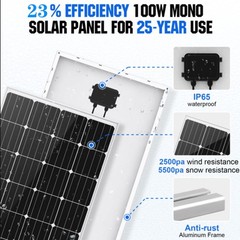 PFCTART 200W Watt Mono Solar Panel 12V Battery Charger Home Boat RV Off Grid US