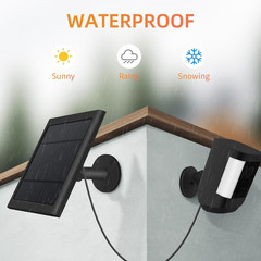 1 Pack 4W Solar Charger for Ring Spotlight & Stick Up Outdoor Cam, Black, High E