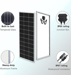 200 Watt 12Volt/24Volt Solar Panel Starter Kit 2PCS 105W Monocrystalline Module
