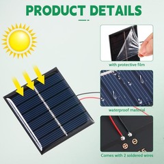 40 Pcs Mini Solar Panels 3V 120MA Small Polycrystalline Solar Cells Bulk DIY …