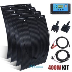 100W 200W 400W 18V Portable Flexible Solar Panel Kit RV Camping Off-Grid Rooftop