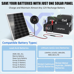 Solar Panel Kit 25W 12V Solar Battery Trickle Charger Maintainer PRO with Built-