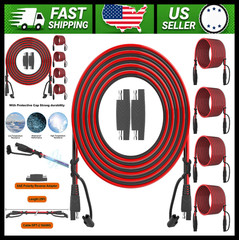 25ft 16AWG SAE Extension Cable Quick Disconnect 4-Pack for Solar Auto