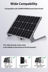 SUNER POWE Adjustable 50W Solar Panel Mount Racks – Folding Mounting Tilt Bra…