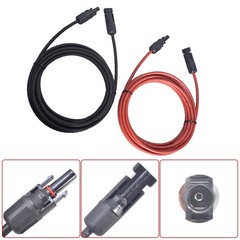 1 Pair 15ft 12AWG Black+Red Solar Panel Extension Cable Wire Connector