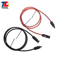 1 Pair 5ft 12AWG Black + Red Solar Panel Extension Cable Wire Connector