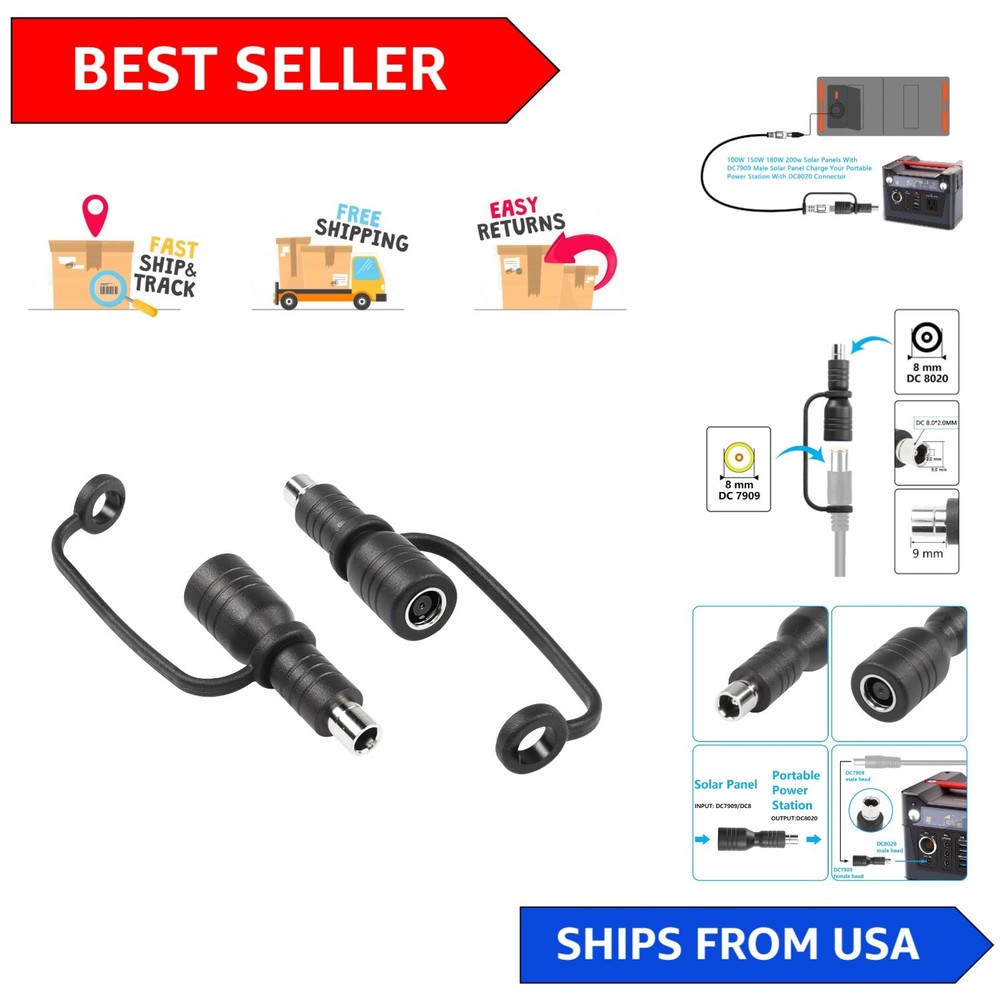 Effortless DC7909 to DC8020 Solar Panel Adapter – Compatible with Explorer 1500